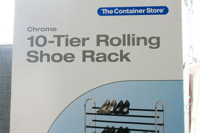 10-Tier Rolling Shoe Rack from the Container Store