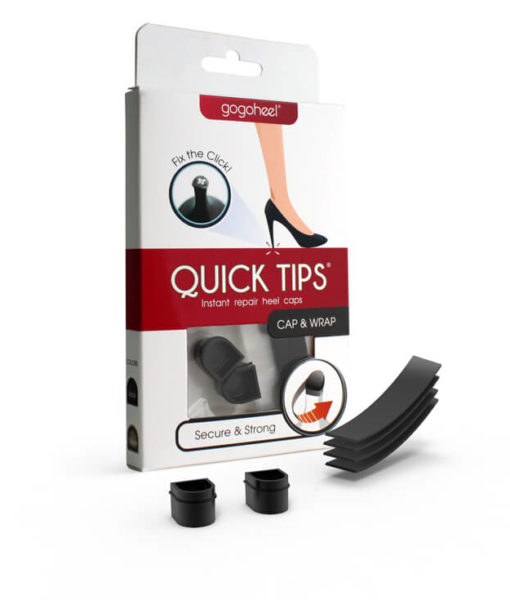 QUICK TIPS Cap & Wrap Heel Repair Kit, 1 Pair Small - Black