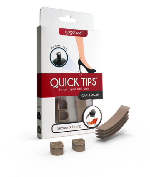 QUICK TIPS Cap & Wrap Heel Repair Kit, 1 Pair Small - Taupe