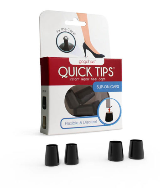 QUICK TIPS Slip-On High Heel Caps, 2 Pairs XS/S - Black