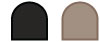 black and taupe color swatch for cap and wrap