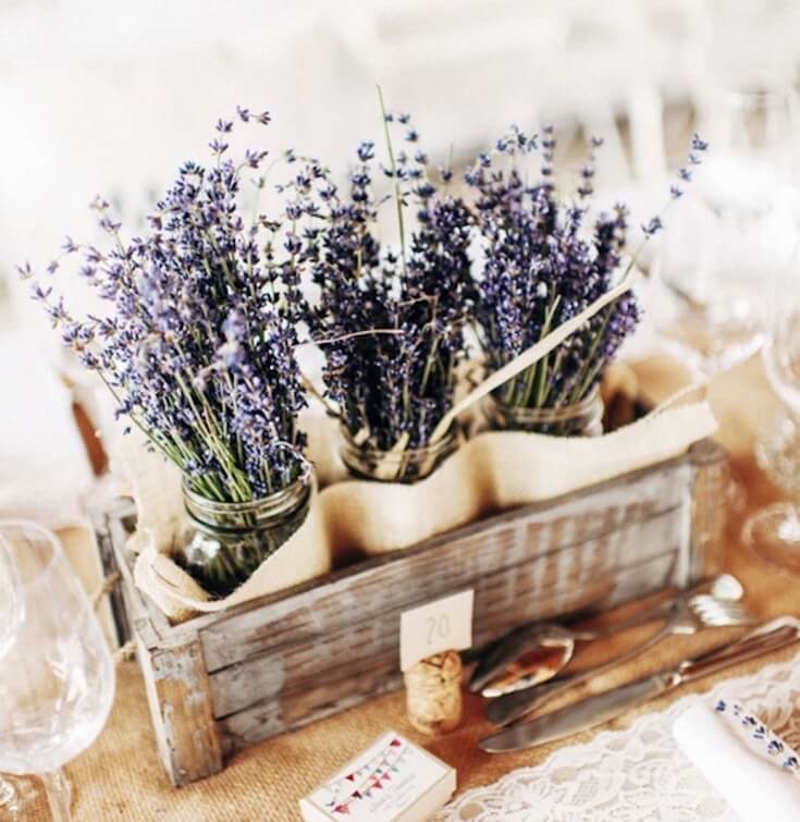 Lavender wedding centerpiece