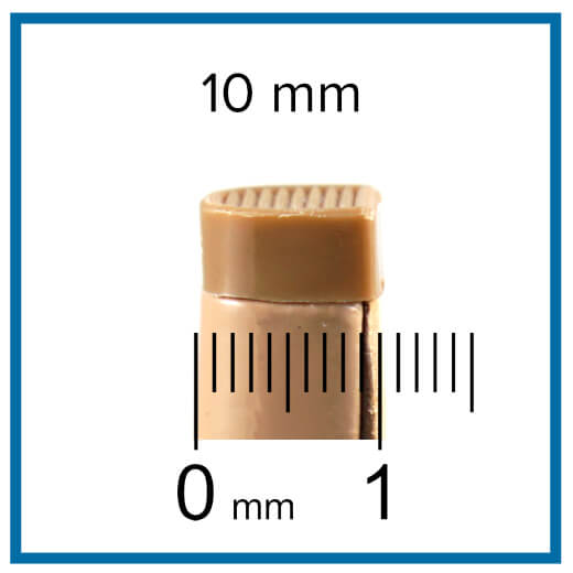 measuring heel tip length with ruler