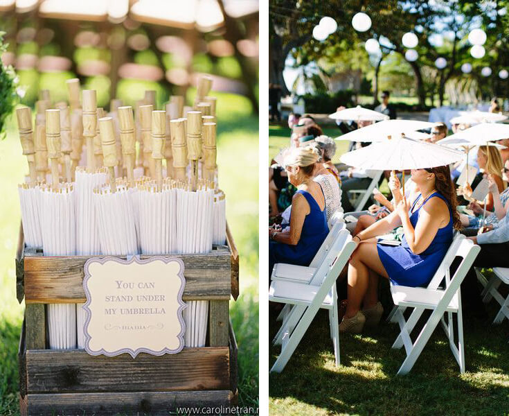 parasols for wedding guests