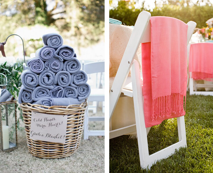 pashmina to keep outdoor wedding guests warm