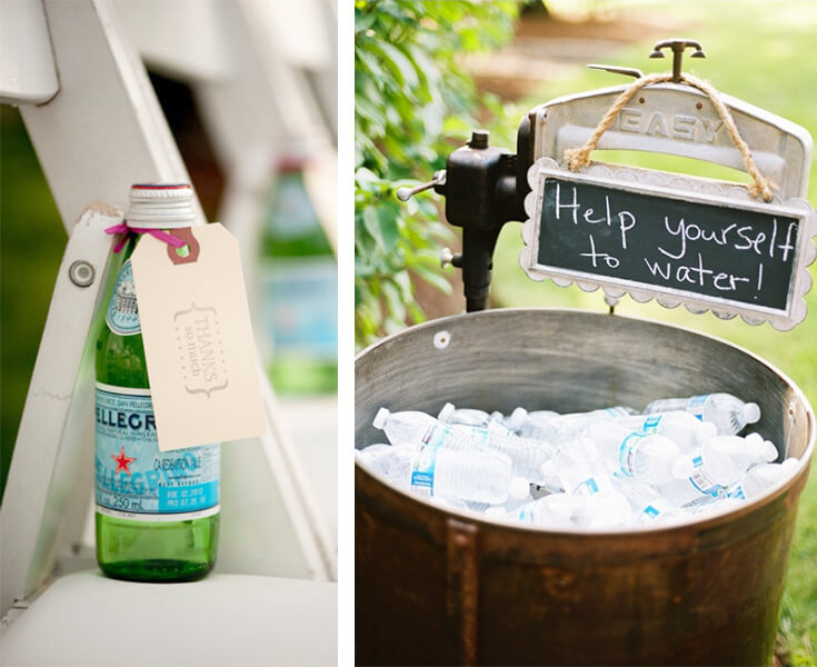hydration stations at outdoor wedding
